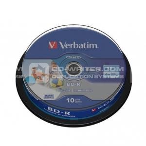 43804 Verbatim 6x Printable Blu-Ray Disc 25GB 10 Pack Cake Box - Verbatim 43804
