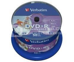 Verbatim DVD+R 16x Wide Printable 50pk, Verbatim