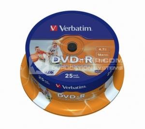 Verbatim DVD-R 16x Wide Printable 25pk, Verbatim
