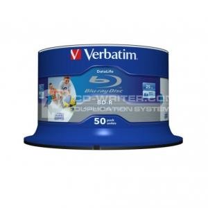 Verbatim 43812 Blu-ray Datalife BD-R 6x Inkjet Printable 25GB in 50 TUB